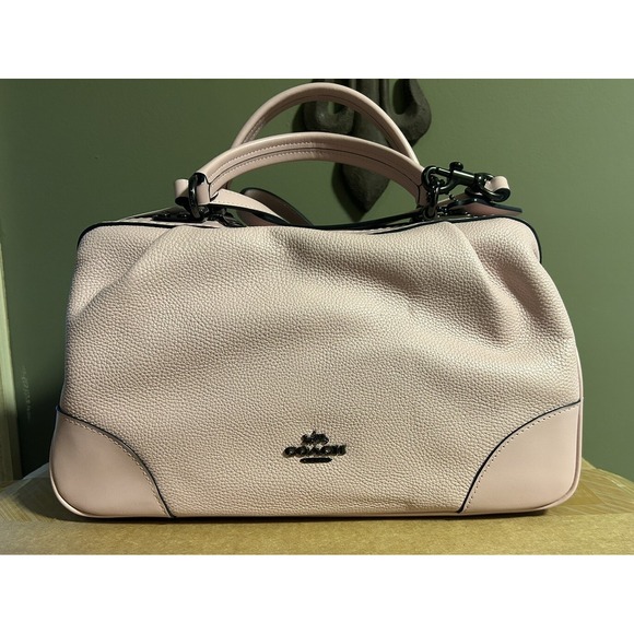 Coach Leather Lane Satchel V5/Blossom  Pink Gunmetal Travel Bag Purse Luxury - Picture 1 of 10